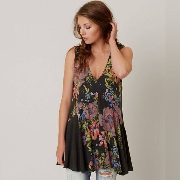 Free People Backyard Floral Tunic Top Dress XS - Picture 4 of 8